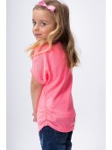 Bluza roz neon cu fundita DZ6021 - Magazin online - Boutique